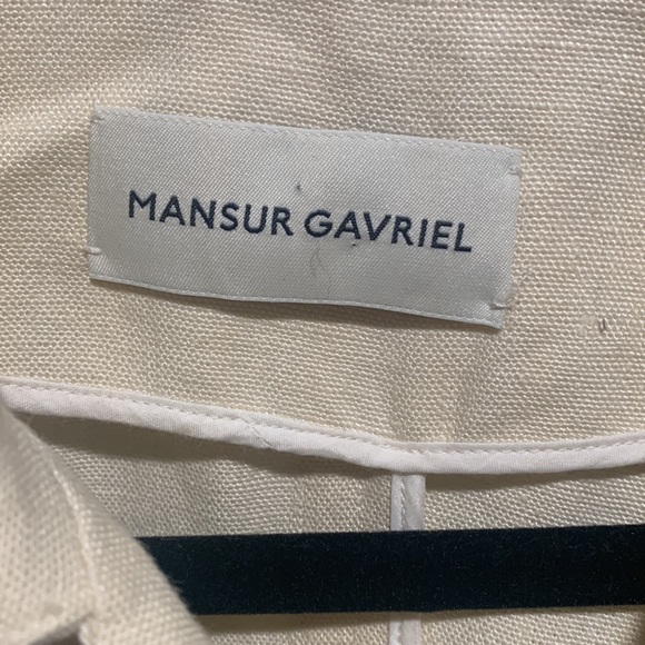 Mansur Gavriel Heavy Linen Drawstring Waist Jacket - Picture 9 of 10